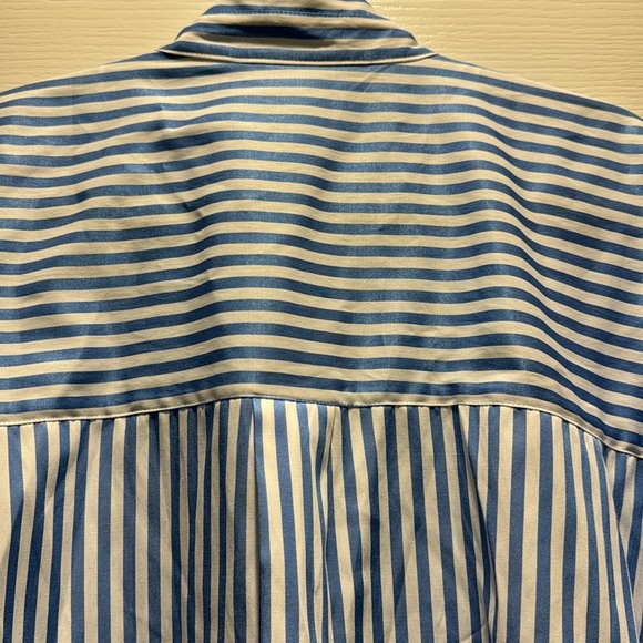 Zara blue and white striped poplin blouse - Picture 5 of 5